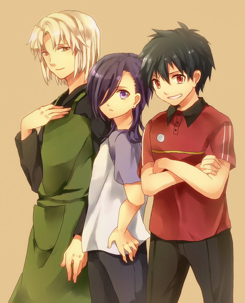 maou sadao, ashiya shirou, and urushihara hanzou (hataraku maou-sama!) drawn by shion_(1994sionn)