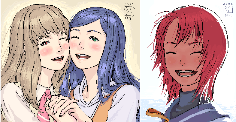 kuga natsuki, fujino shizuru, and yuuki nao (my-hime) drawn by ikeda_(cpt)