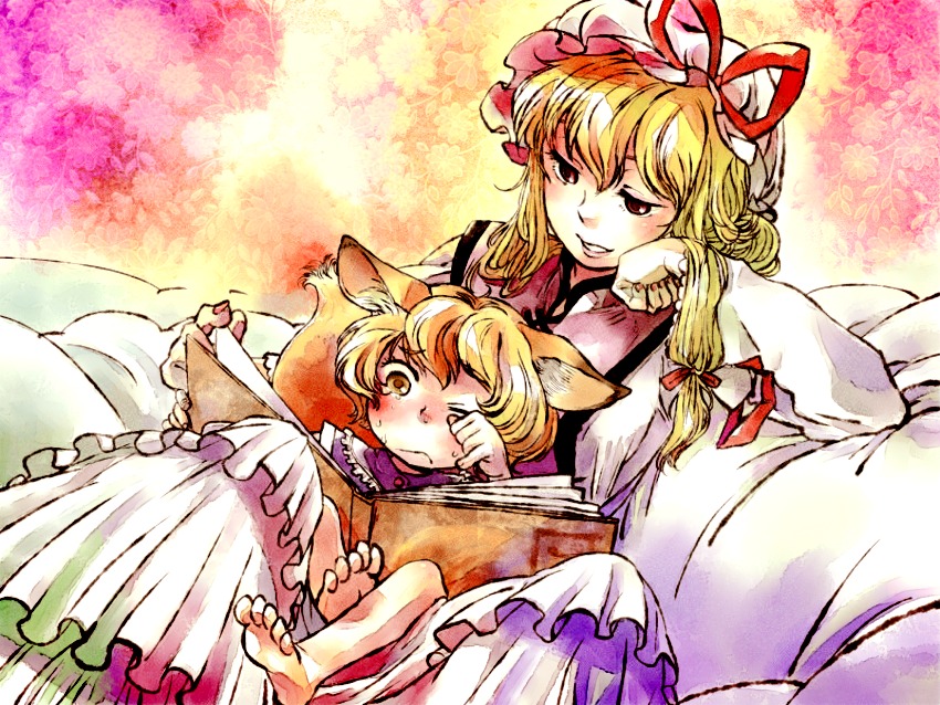 yakumo yukari and yakumo ran (touhou) drawn by yukataro