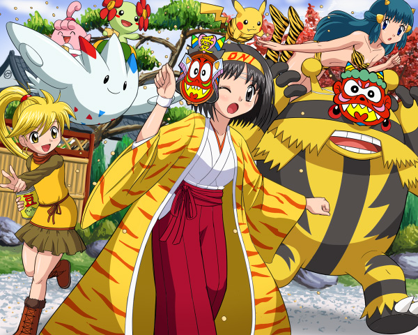 pikachu, dawn, lum, erika, yellow, and 4 more (pokemon and 5 more) drawn by pokemoa