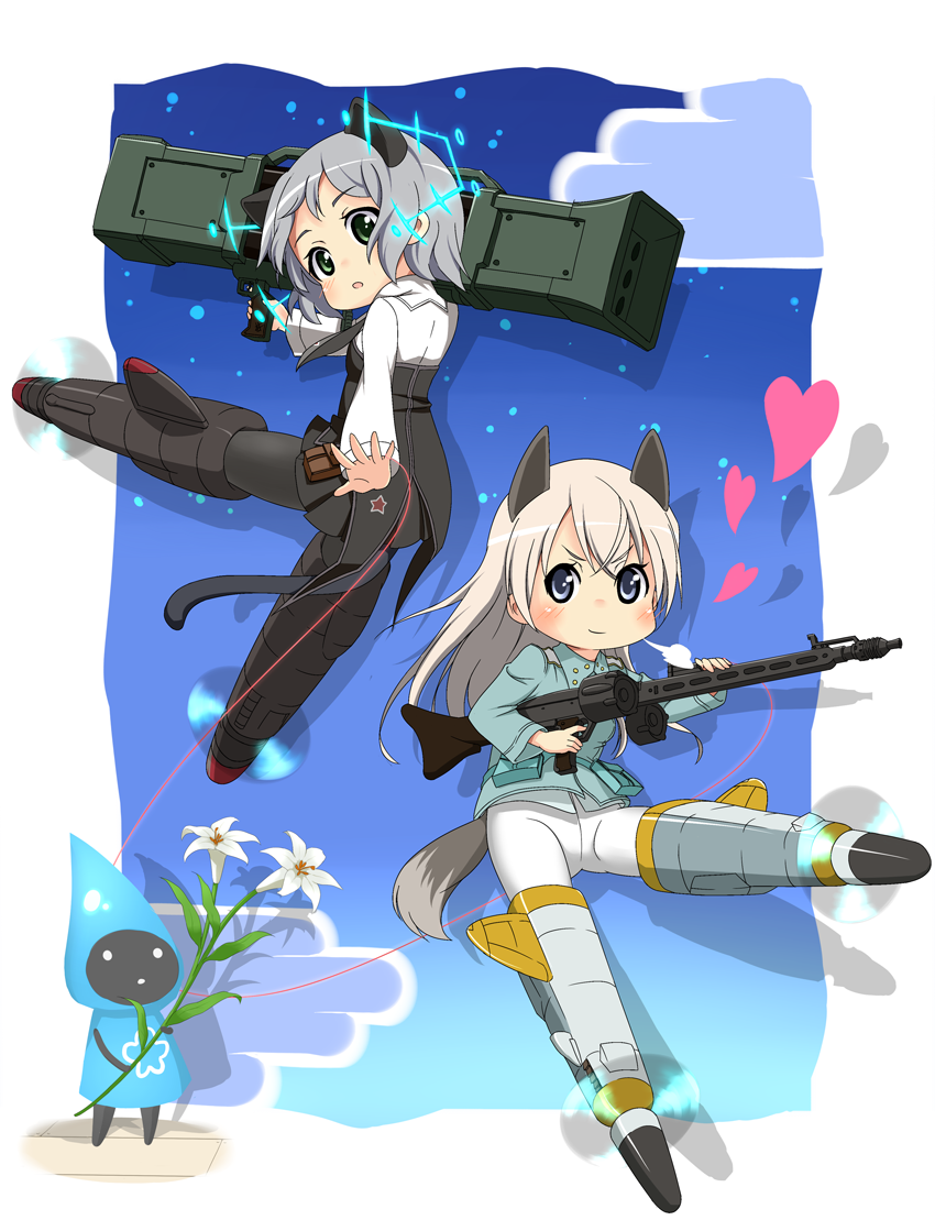 sanya v. litvyak, eila ilmatar juutilainen, and tonttu (world witches series and 1 more) drawn by nemo_(piisukun)