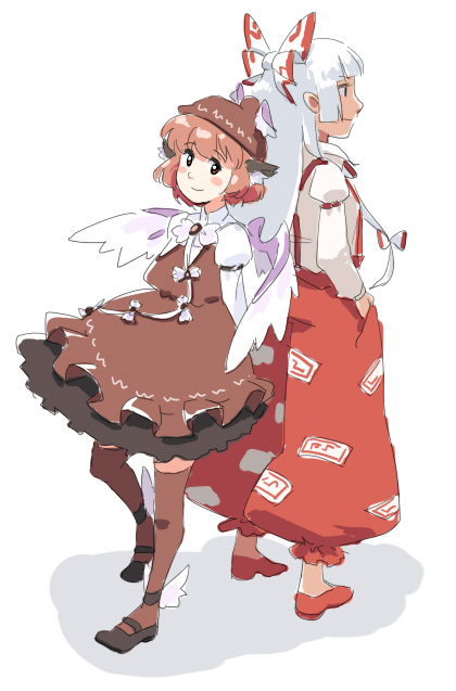 fujiwara no mokou and mystia lorelei (touhou) drawn by mitsumoto_jouji