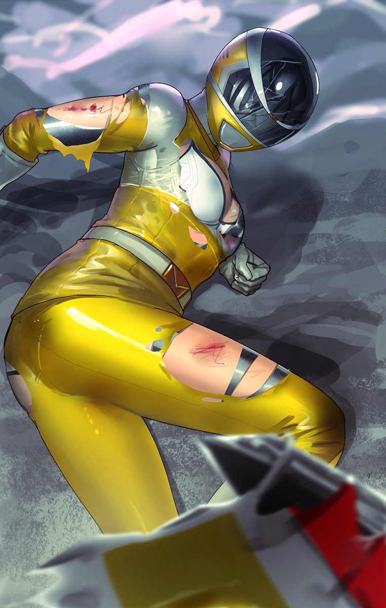 mega yellow and jougasaki chisato (super sentai and 1 more) drawn by danmarunyan