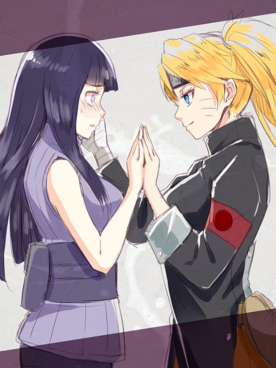 uzumaki naruto, hyuuga hinata, and naruko (naruto and 1 more) drawn by enda_chisya