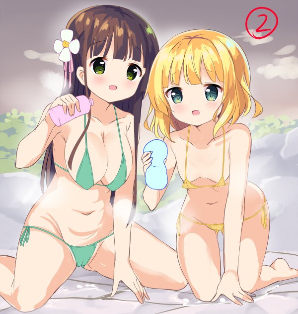 kirima syaro and ujimatsu chiya (gochuumon wa usagi desu ka?) drawn by kurou_(quadruple_zero)