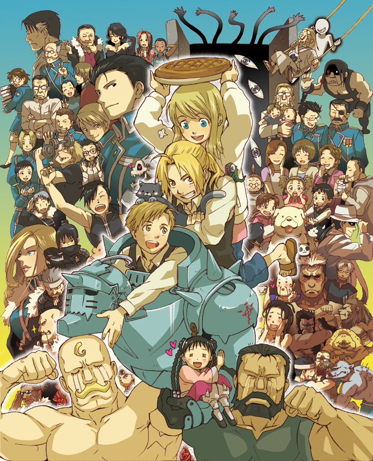 edward elric, alphonse elric, winry rockbell, riza hawkeye, roy mustang, and 56 more (fullmetal alchemist) drawn by mattsu
