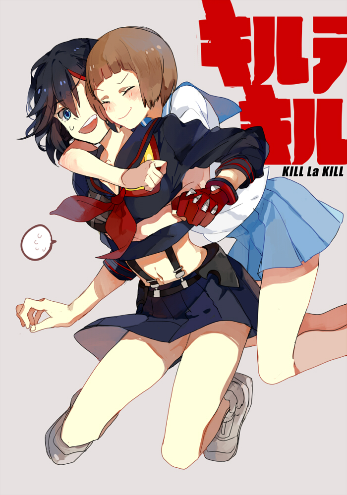 matoi ryuuko, senketsu, and mankanshoku mako (kill la kill) drawn by kkkkt