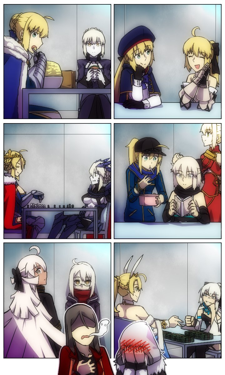 artoria pendragon, saber, nero claudius, okita souji, saber alter, and 9 more (fate and 1 more) drawn by lazyartlazy12