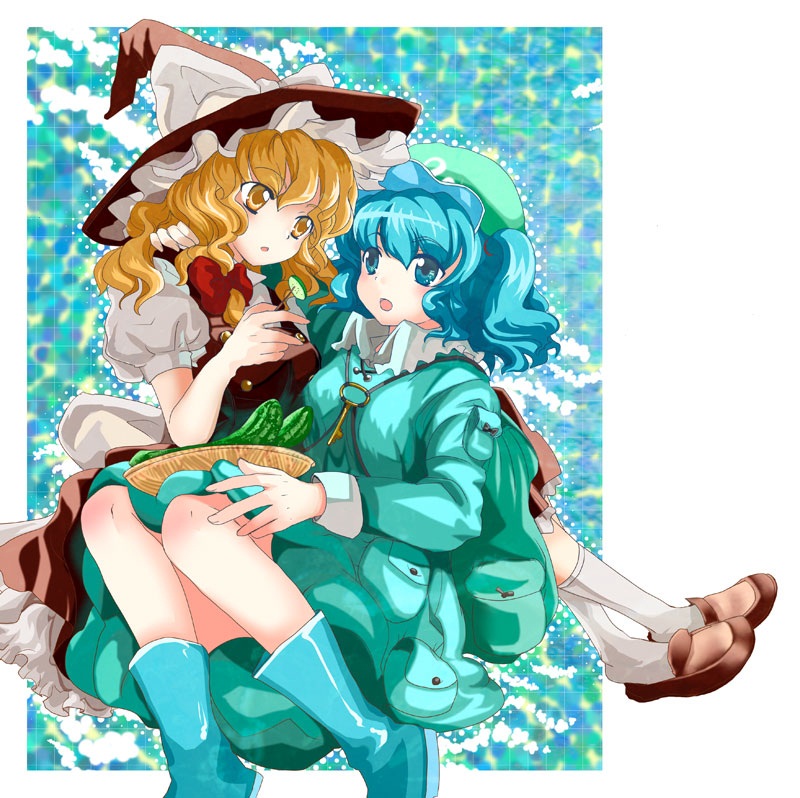 kirisame marisa and kawashiro nitori (touhou) drawn by nanami_sano