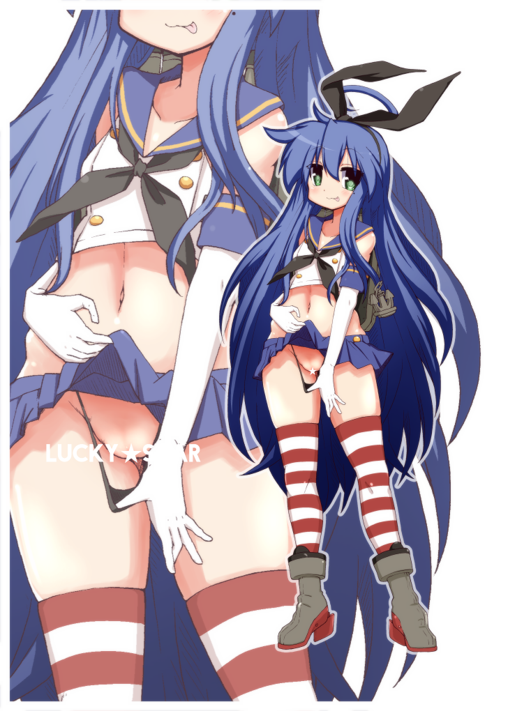 shimakaze and izumi konata (kantai collection and 1 more) drawn by mizushima_(p201112)