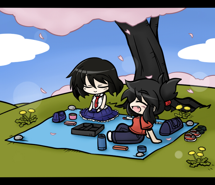 oono mayu and yumeshima kanata (pixiv azriel) drawn by yanagi_(nurikoboshi)