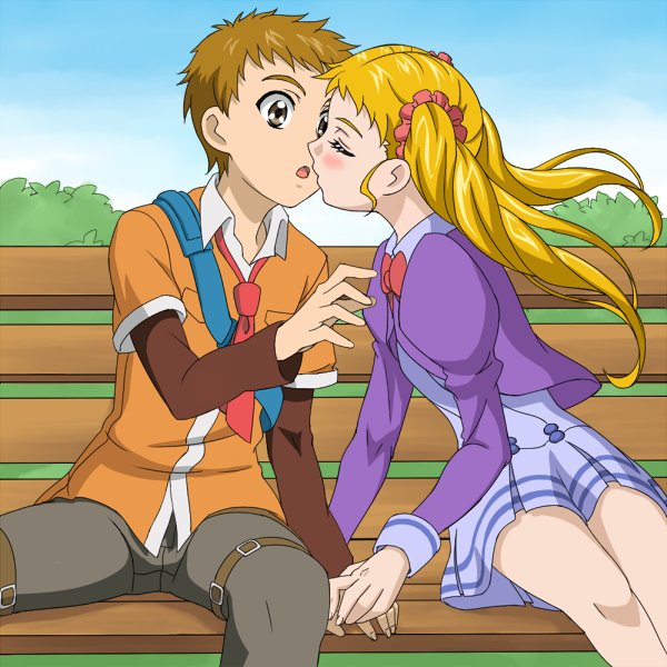 kasugano urara, syrup, and amai shirou (precure and 1 more) drawn by rutarou