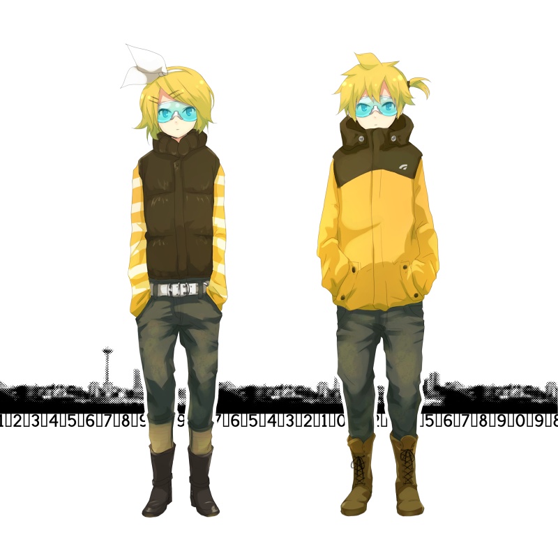 kagamine rin and kagamine len (vocaloid) drawn by tomsan