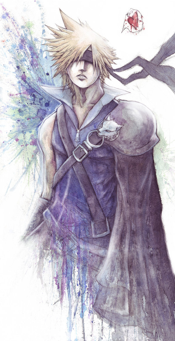 cloud strife (final fantasy and 2 more) drawn by revenant-wings