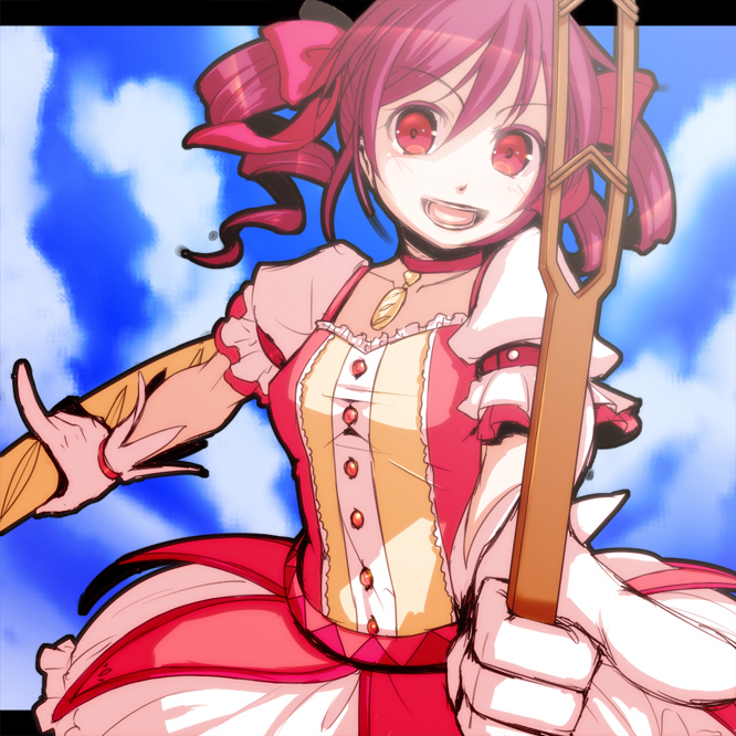 kaname madoka and kasane teto (mahou shoujo madoka magica and 1 more) drawn by starcrown