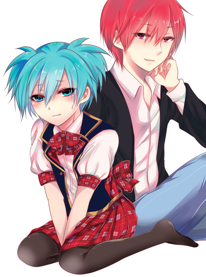 shiota nagisa and akabane karma (ansatsu kyoushitsu) drawn by shisei_(kyuushoku_banchou)