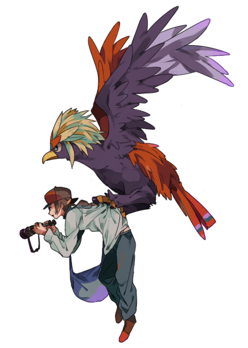 hilbert and braviary (pokemon and 1 more) drawn by gero_(hitoridenka)