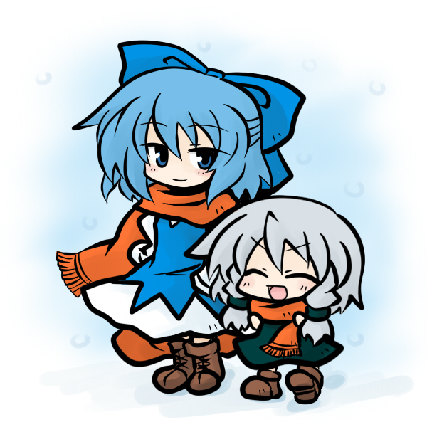 izayoi sakuya, cirno, and cirno-nee (touhou) drawn by yanagi_(nurikoboshi)