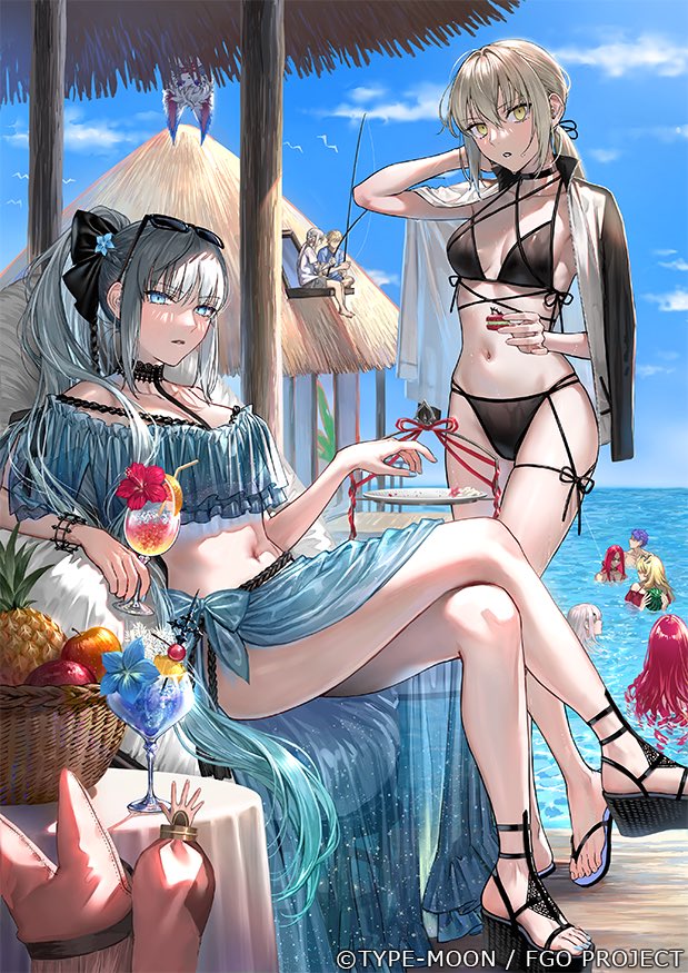 artoria pendragon, saber alter, baobhan sith, morgan le fay, melusine, and 7 more (fate and 1 more) drawn by nipi27