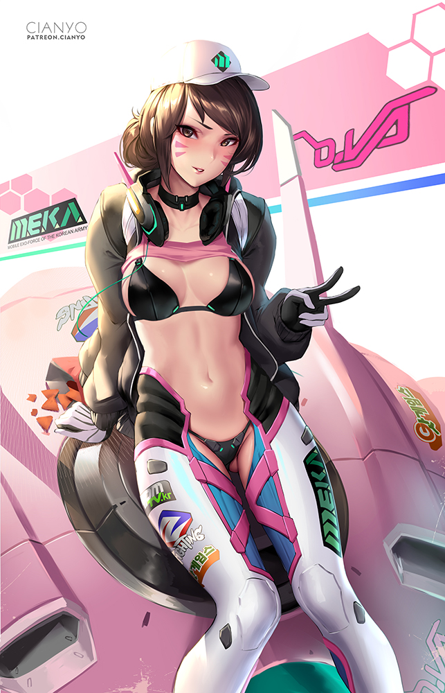 d.va and shooting star d.va (overwatch and 1 more) drawn by cian_yo