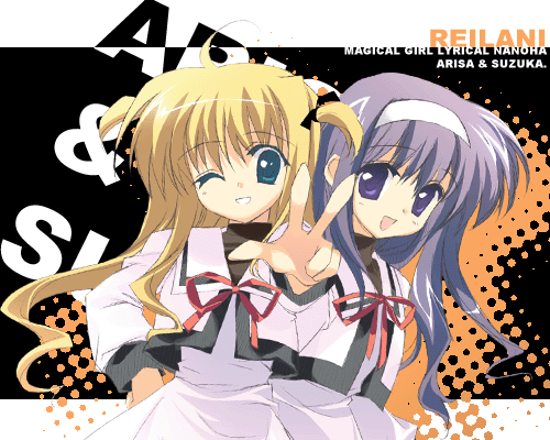 arisa bunnings and tsukimura suzuka (lyrical nanoha and 1 more) drawn by rei_(rei's_room)