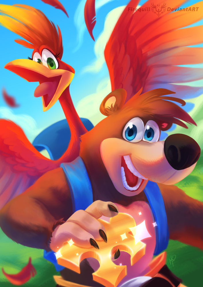 kazooie and banjo (super smash bros. and 1 more) drawn by firequill