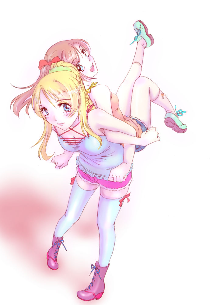 ayase eli and kosaka honoka (love live! and 1 more) drawn by jason_(kaiten_kussaku_kikou)