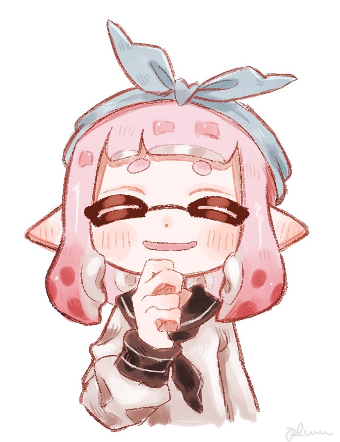inkling player character and inkling girl (splatoon) drawn by plum0o0
