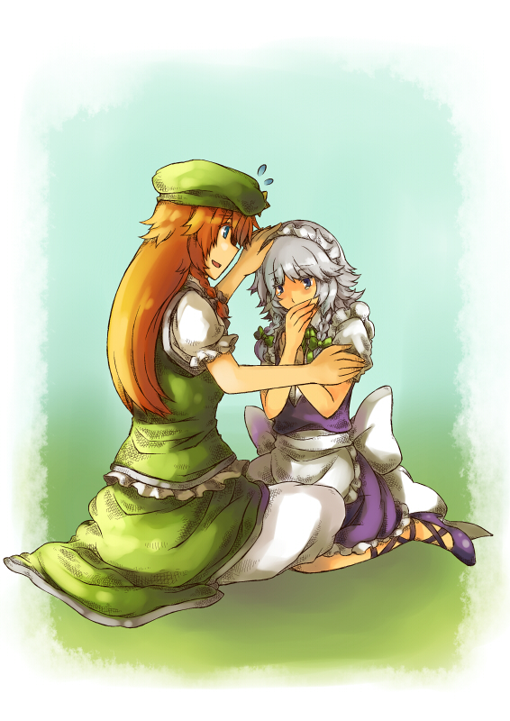 izayoi sakuya and hong meiling (touhou) drawn by yagimiwa