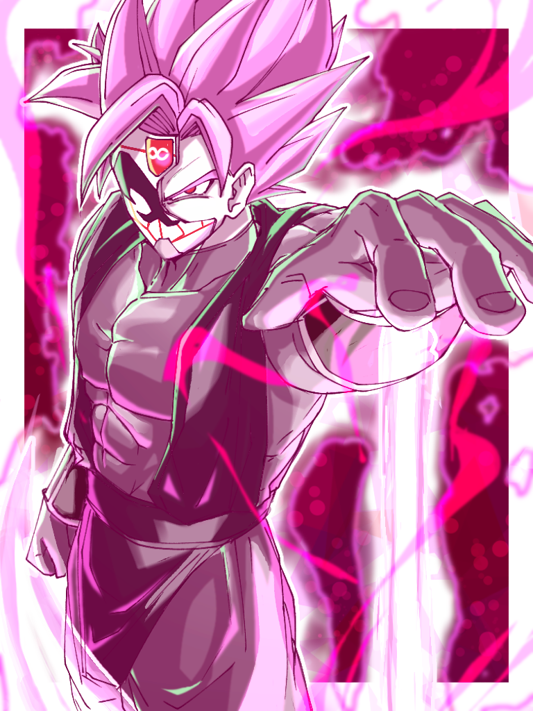 goku black and crimson-masked saiyan (dragon ball and 1 more) drawn by shin_(mrgt2288)