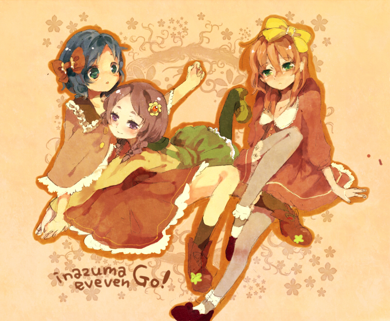 sorano aoi, yamana akane, and seto midori (inazuma eleven go and 1 more) drawn by sunflower-m