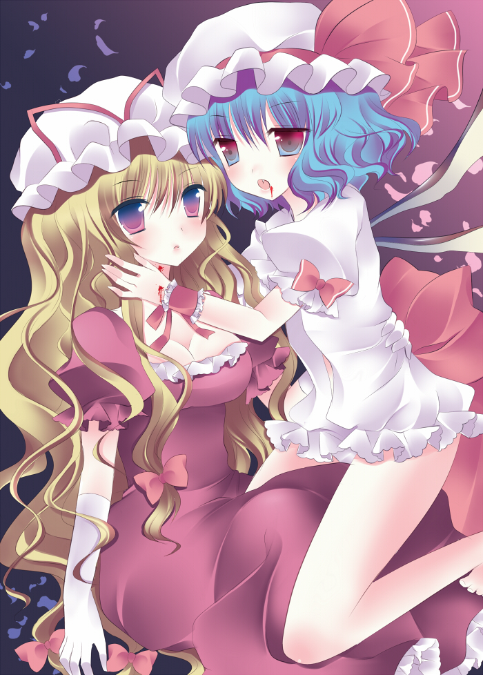 remilia scarlet and yakumo yukari (touhou) drawn by shibainu_niki
