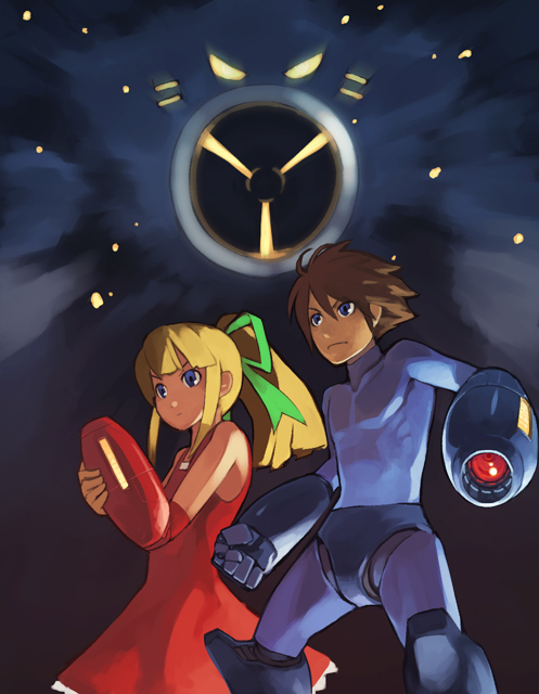 roll, mega man, and air man (mega man and 1 more) drawn by guuuu_tarara