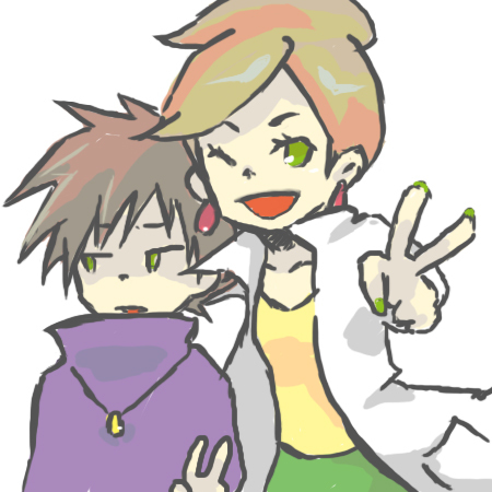 blue oak and professor juniper (pokemon and 2 more) drawn by ura_haru