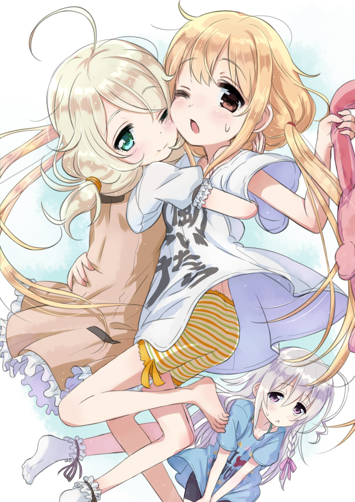 futaba anzu, hoshi syoko, and yusa kozue (idolmaster and 1 more) drawn by kingin
