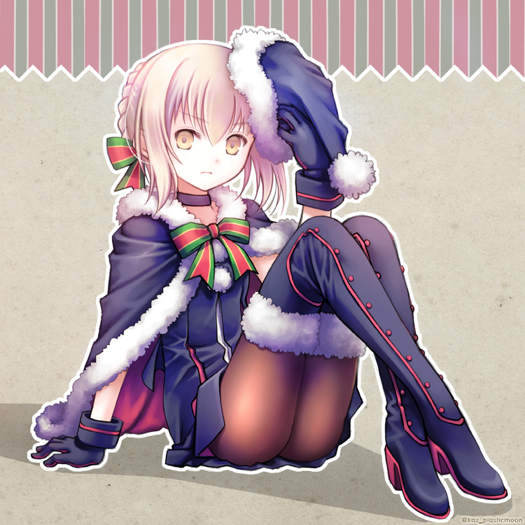 artoria pendragon, saber alter, and santa alter (fate and 1 more) drawn by plastic_moon