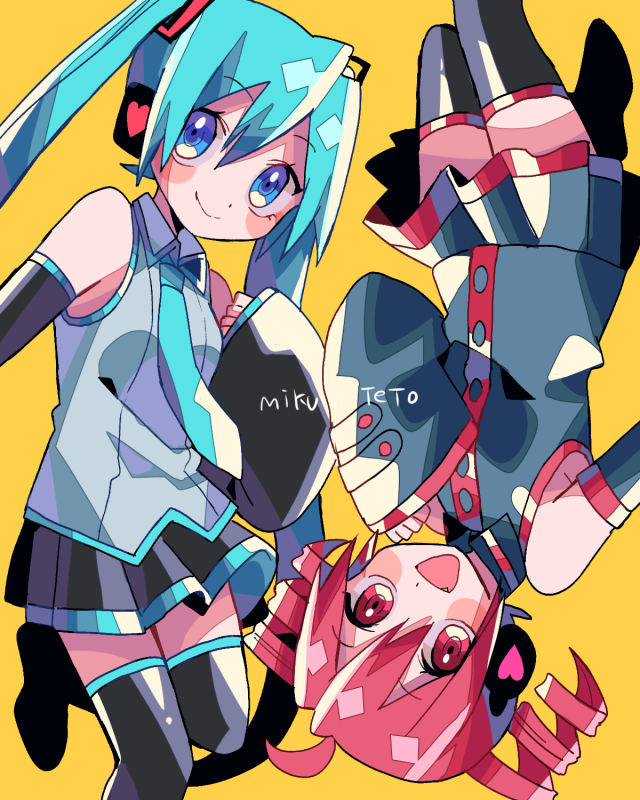 hatsune miku and kasane teto (vocaloid and 1 more) drawn by yuusuke-kun