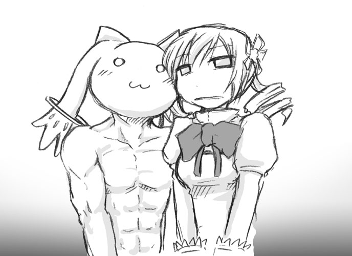 tomoe mami and kyubey (mahou shoujo madoka magica) drawn by yukimizu