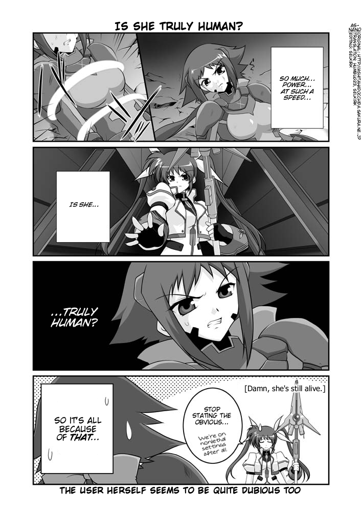 takamachi nanoha, raising heart, and dieci (lyrical nanoha and 1 more) drawn by mikage_takashi