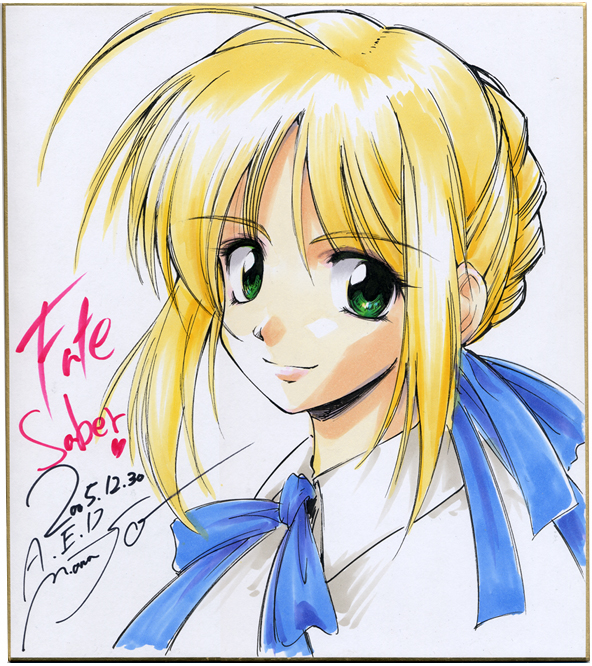 artoria pendragon and saber (fate and 1 more) drawn by onaya_masakazu
