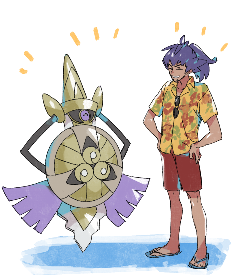 leon and aegislash (pokemon and 1 more) drawn by suruga_dbh