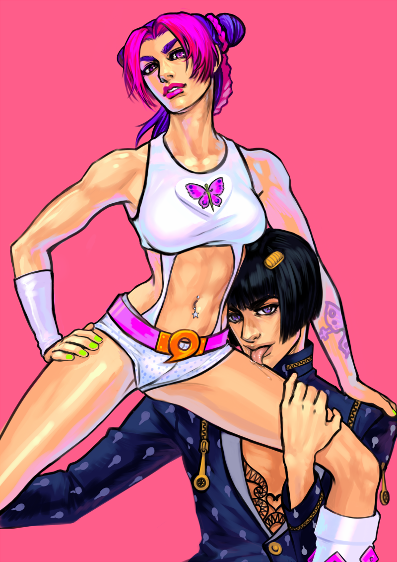 kujo jolyne and bruno bucciarati (jojo no kimyou na bouken and 2 more)