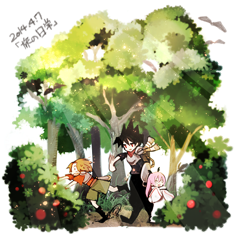 alba, ruki, and ross (sen'yuu.) drawn by dextral