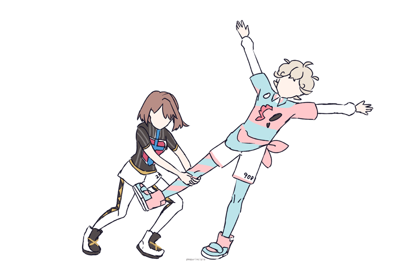 gloria and bede (pokemon and 1 more) drawn by purincipia