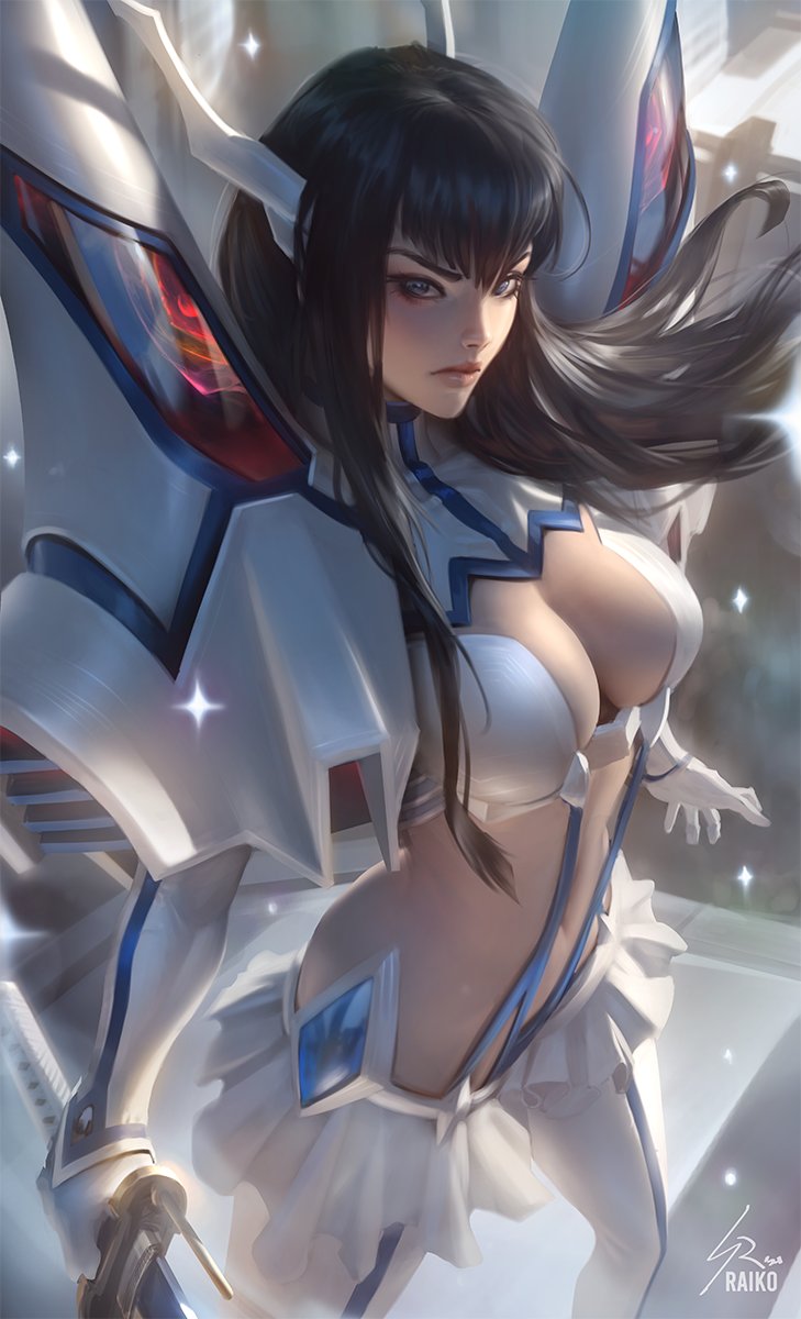 kiryuuin satsuki and junketsu (kill la kill) drawn by raikoart