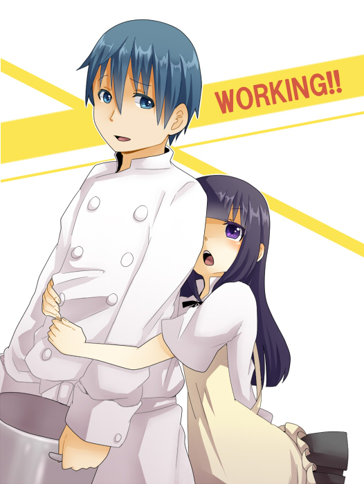 yamada aoi and souma hiroomi (working!!) drawn by asuka_kiiro