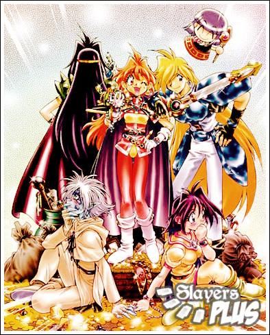 lina inverse, naga the serpent, amelia wil tesla seyruun, gourry gabriev, xelloss, and 1 more (slayers) drawn by araizumi_rui