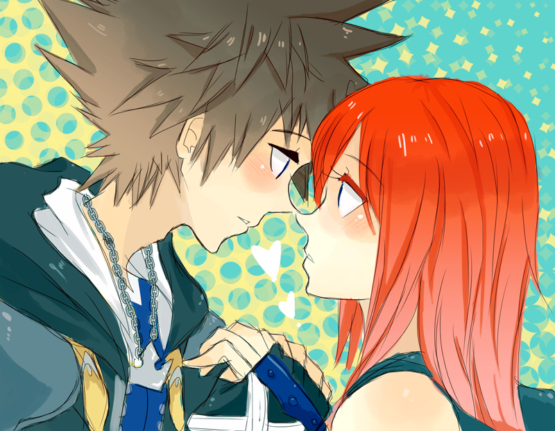 sora and kairi (kingdom hearts) drawn by kite-mitiko