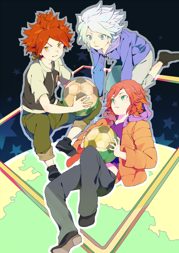 kiyama hiroto, nagumo haruya, and suzuno fuusuke (inazuma eleven) drawn by kawwa