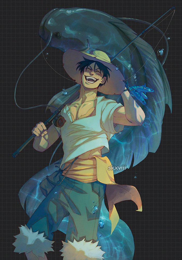 monkey d. luffy (one piece) drawn by sid_(skxviii)
